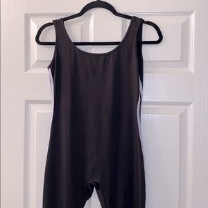 Shape-Slimming Black Athletic Jumpsuit